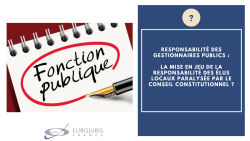 Responsabilité des gestionnaires publics